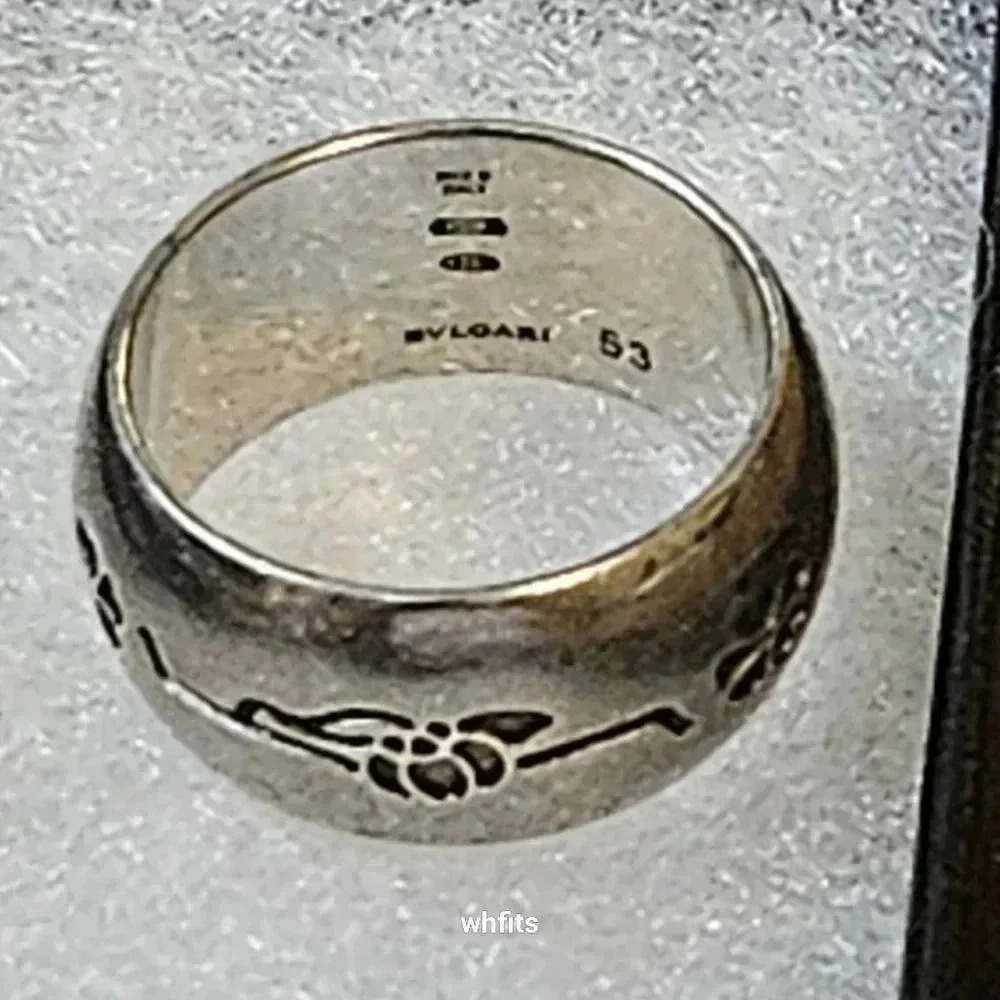 Vintage Bulgari Save the Children Sterling Silver Ring 53mm Size 6.5 - Picture 4 of 4